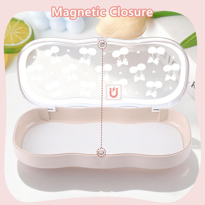 Glasses Case Hard Shell, Cute Bow Eyeglass Case, Clear Glasses Case for Women Girls Sunglasses Reading Glasses