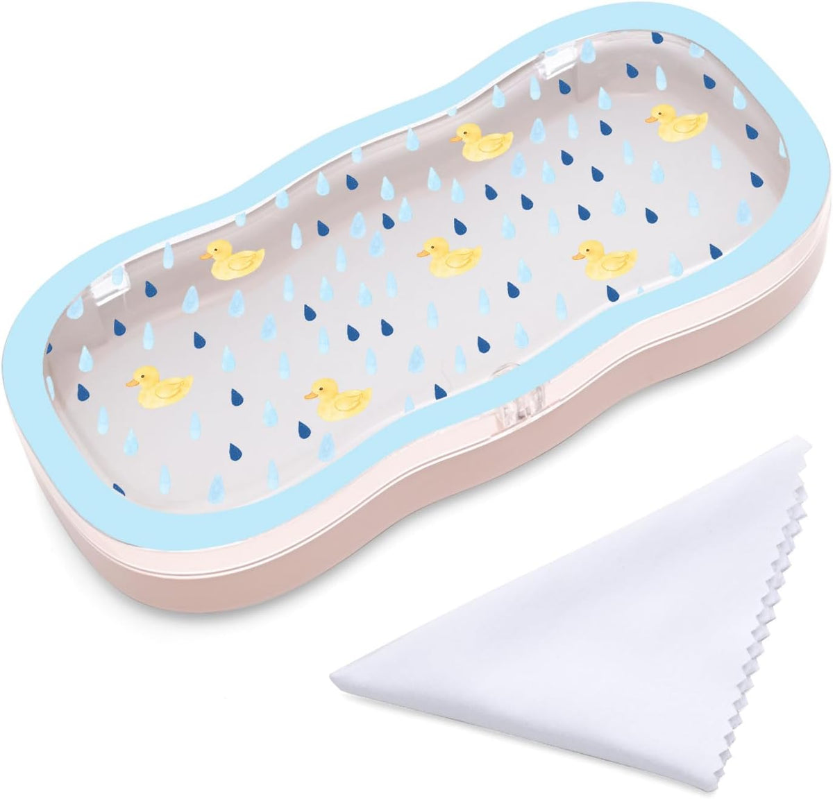 Glasses Case Hard Shell, Cute Bow Eyeglass Case, Clear Glasses Case for Women Girls Sunglasses Reading Glasses