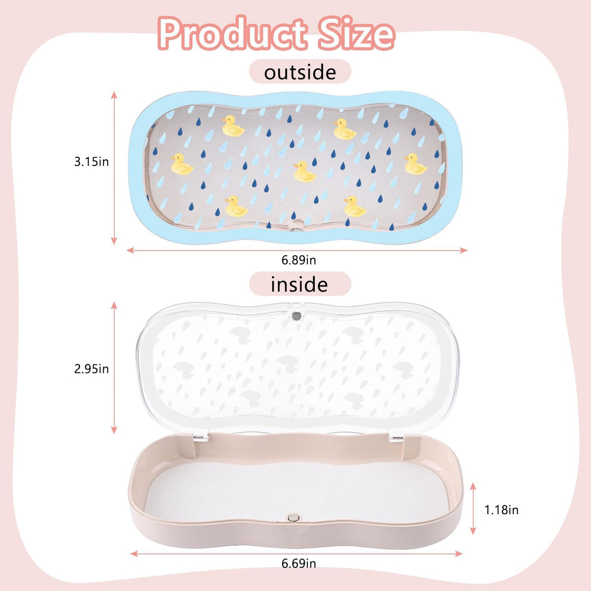 Glasses Case Hard Shell, Cute Bow Eyeglass Case, Clear Glasses Case for Women Girls Sunglasses Reading Glasses