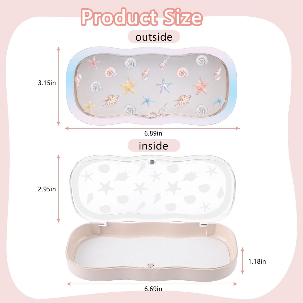 Glasses Case Hard Shell, Cute Bow Eyeglass Case, Clear Glasses Case for Women Girls Sunglasses Reading Glasses