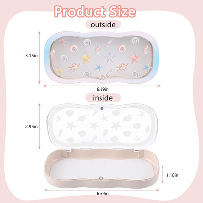 Glasses Case Hard Shell, Cute Bow Eyeglass Case, Clear Glasses Case for Women Girls Sunglasses Reading Glasses