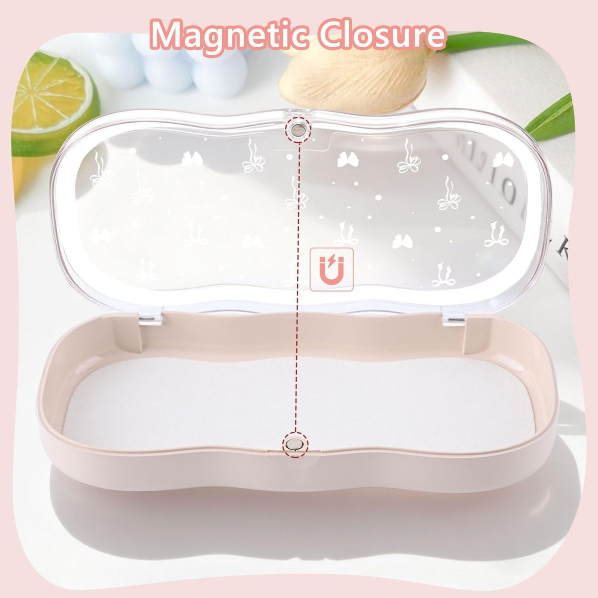 Glasses Case Hard Shell, Cute Bow Eyeglass Case, Clear Glasses Case for Women Girls Sunglasses Reading Glasses