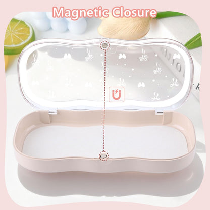 Glasses Case Hard Shell, Cute Bow Eyeglass Case, Clear Glasses Case for Women Girls Sunglasses Reading Glasses