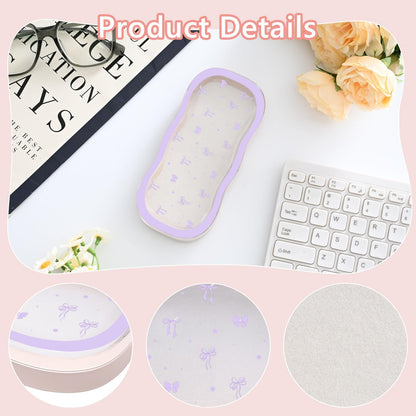 Glasses Case Hard Shell, Cute Bow Eyeglass Case, Clear Glasses Case for Women Girls Sunglasses Reading Glasses