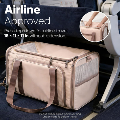 Expandable Cat Carrier Large, Soft Pet Carrier Airline Approved