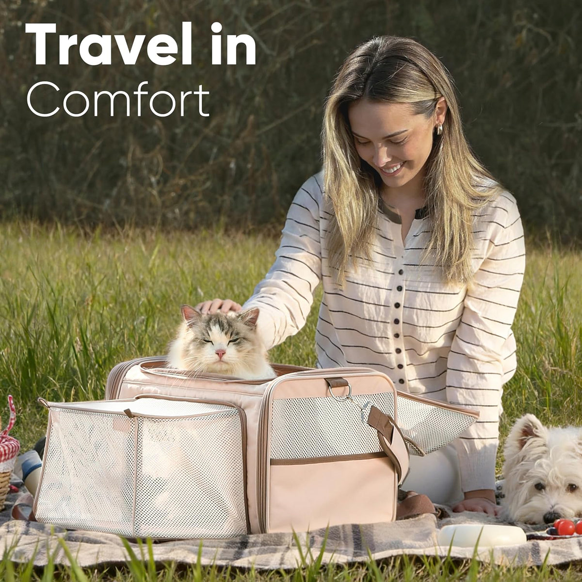 Expandable Cat Carrier Large, Soft Pet Carrier Airline Approved