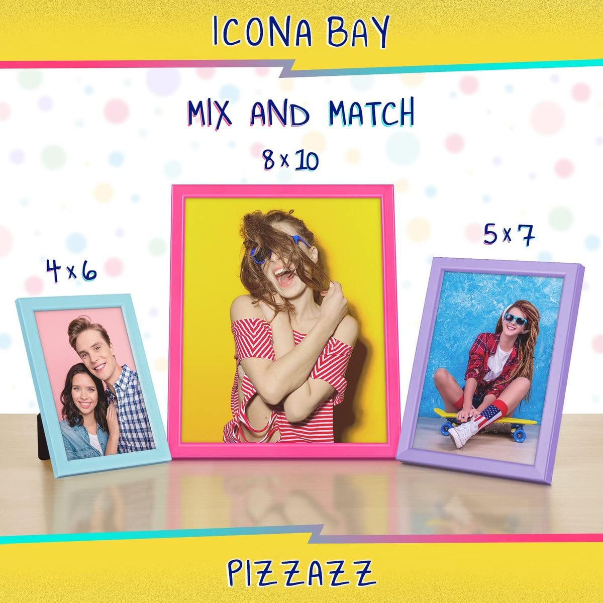 8x10 Pink Picture Frame - Solid Wood, Pizzazz Collection