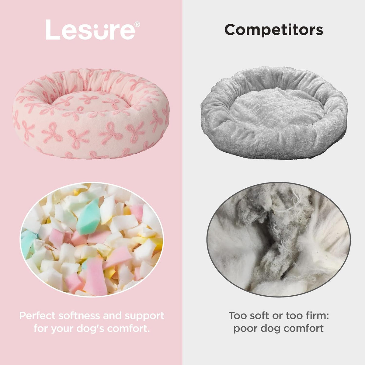 Shown on TV Jacquard Donut Cute Small Dog Beds,Pink Taffy 23x23x7in