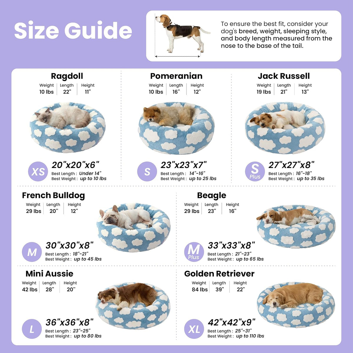Shown on TV Jacquard Donut Cute Small Dog Beds,Pink Taffy 23x23x7in