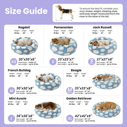 Shown on TV Jacquard Donut Cute Small Dog Beds,Pink Taffy 23x23x7in