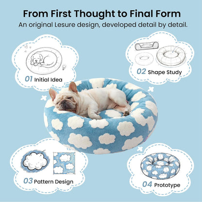 Shown on TV Jacquard Donut Cute Small Dog Beds,Pink Taffy 23x23x7in