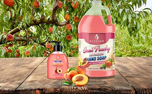 Hand Soap Antibacterial Just Peachy Luxurious Lotionized Peach Scented Hand Wash One Gallon refill (128 Oz.) Refill Jug. Made in The USA