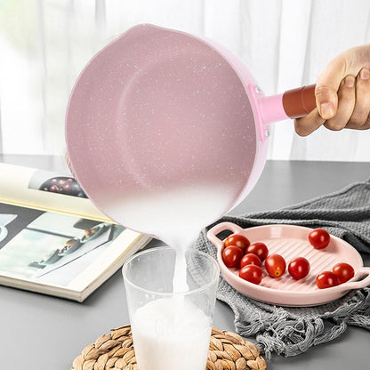 Milk Pot Saucepan 18cm Aluminium Cooking Pot Pink for Kitchen and Complementary Feeding