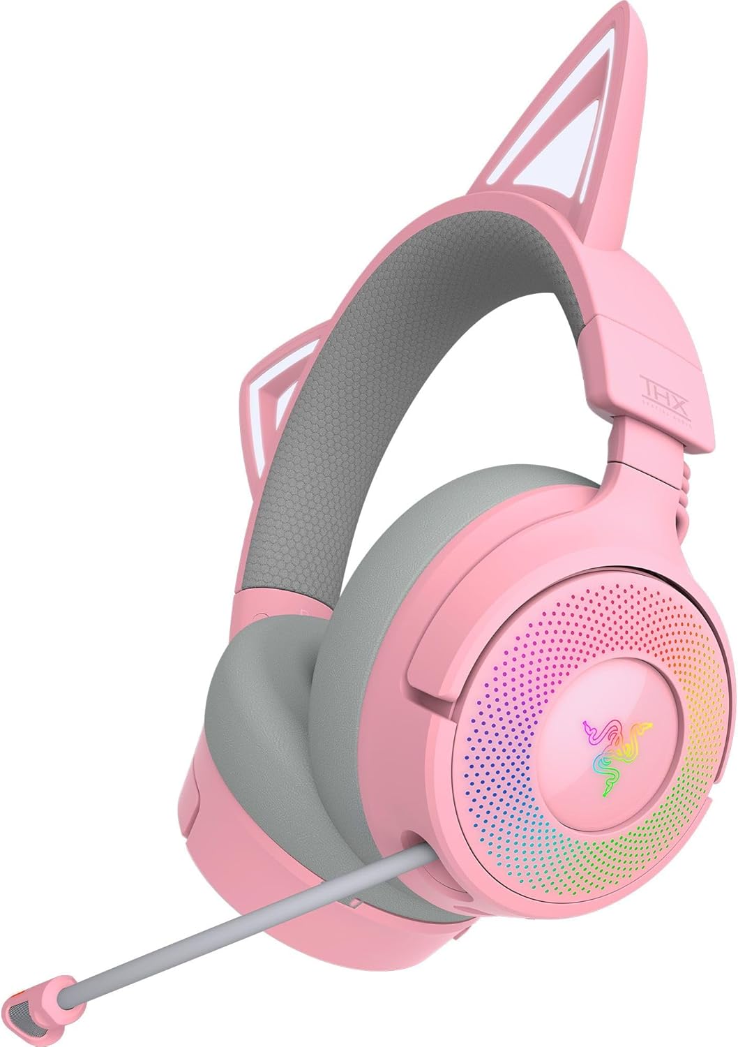 Kraken Kitty V3 Pro Wireless RGB Gaming Headset, Pink