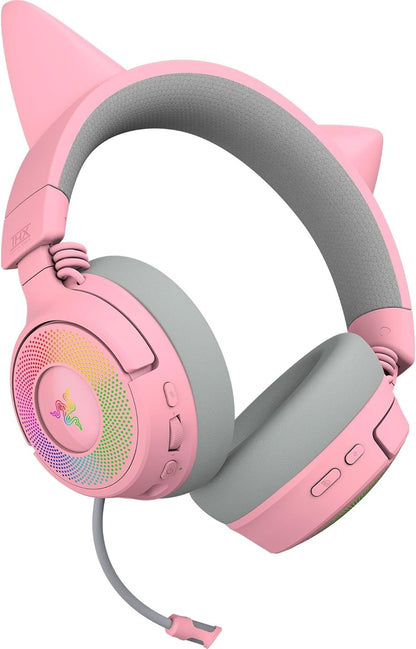 Kraken Kitty V3 Pro Wireless RGB Gaming Headset, Pink