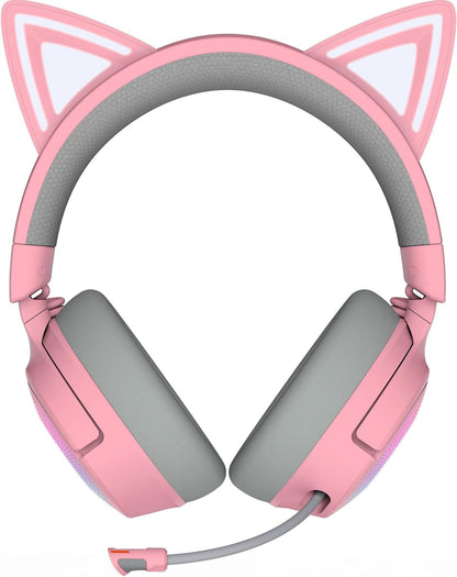 Kraken Kitty V3 Pro Wireless RGB Gaming Headset, Pink