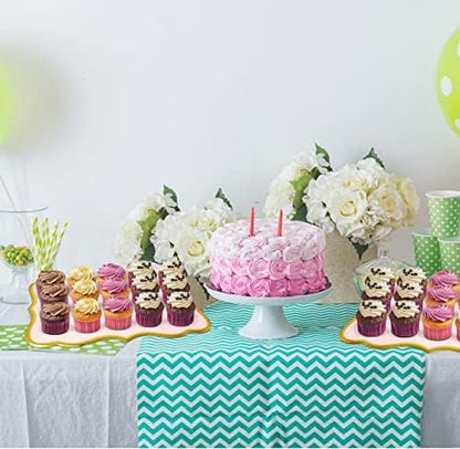 10 Pink Dessert Trays with Gold Foil Border, 9 x 13 Inch