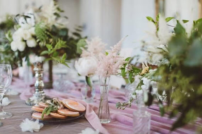 Luxurious Velvet Table Runner, 10ft Wedding Reception Decorations, 20x120inch Soft Velvet Fabric, Table Linen Overlay, Wedding Table Runners (Dusty Rose/ Blush Pink /Mauve, 20X120inch)