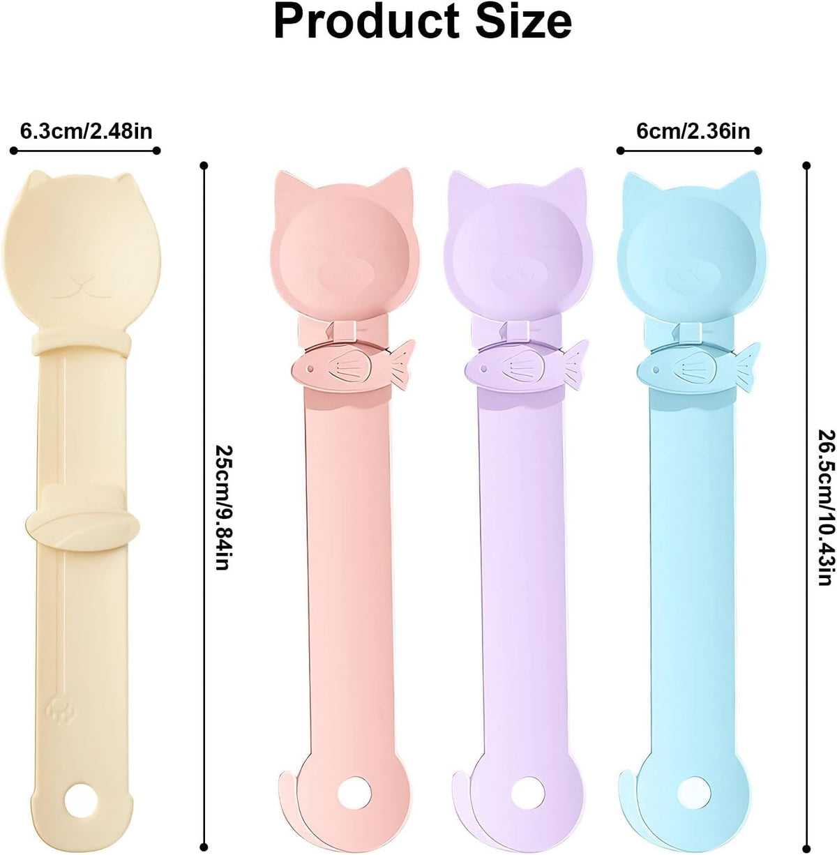 4PCS Cat Strip Feeder Spoons, Sliding Pet Treat Spoon Squeeze, Lickable Squeezable Creamy Treat, Wet Treats Dispenser, Cat Treat Spoon Squeeze, Fun Feeding for Pets, Beige/Blue/Purple/Pink