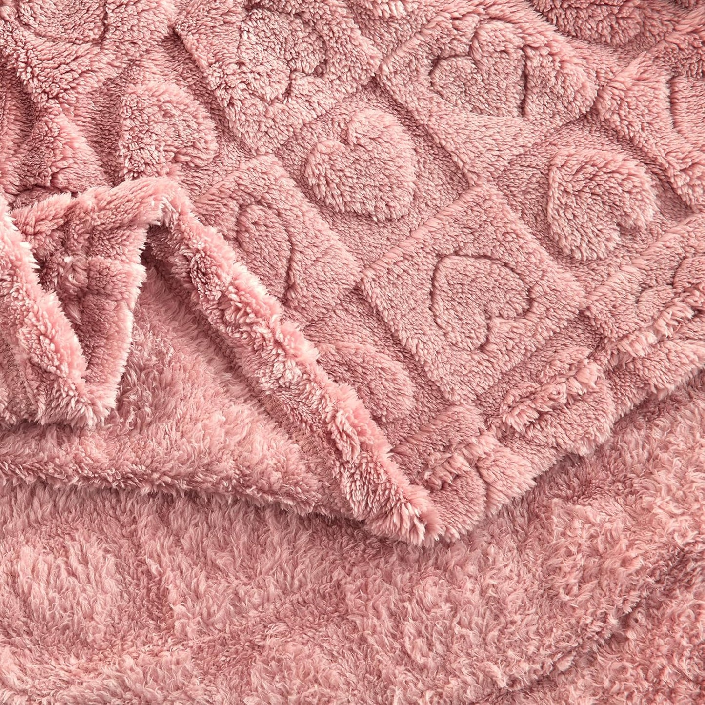 Heart Checkered Throw Blankets, for Love Mother Friends Pets,280 GSM Super Soft Warm Lightweight Fluffy Bed Blanket for Women Anniversaries(Pink,50"x60")