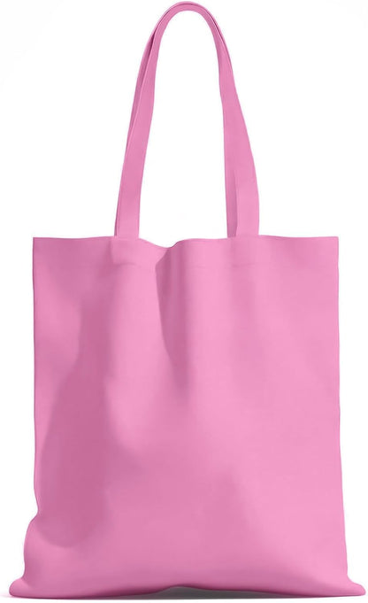 1 Pack Canvas Tote Bags With Handle, Canvas Shopping Bag, Pink