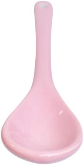 6 pcs Pink Porcelain Egg Spoons Ceramic Spoons 4.7 inch Coffee Dessert Yogurt Tea Milky Tea