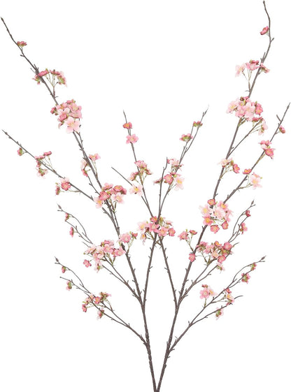 2Pcs Cherry Blossom Branches Long Stems Fake Flowers for Spring Indoor Home Decor 52" Faux Artificial Cherry Flowers for Tall Vase Wedding Office Party Centerpieces Bedroom Decor Champagne Pink