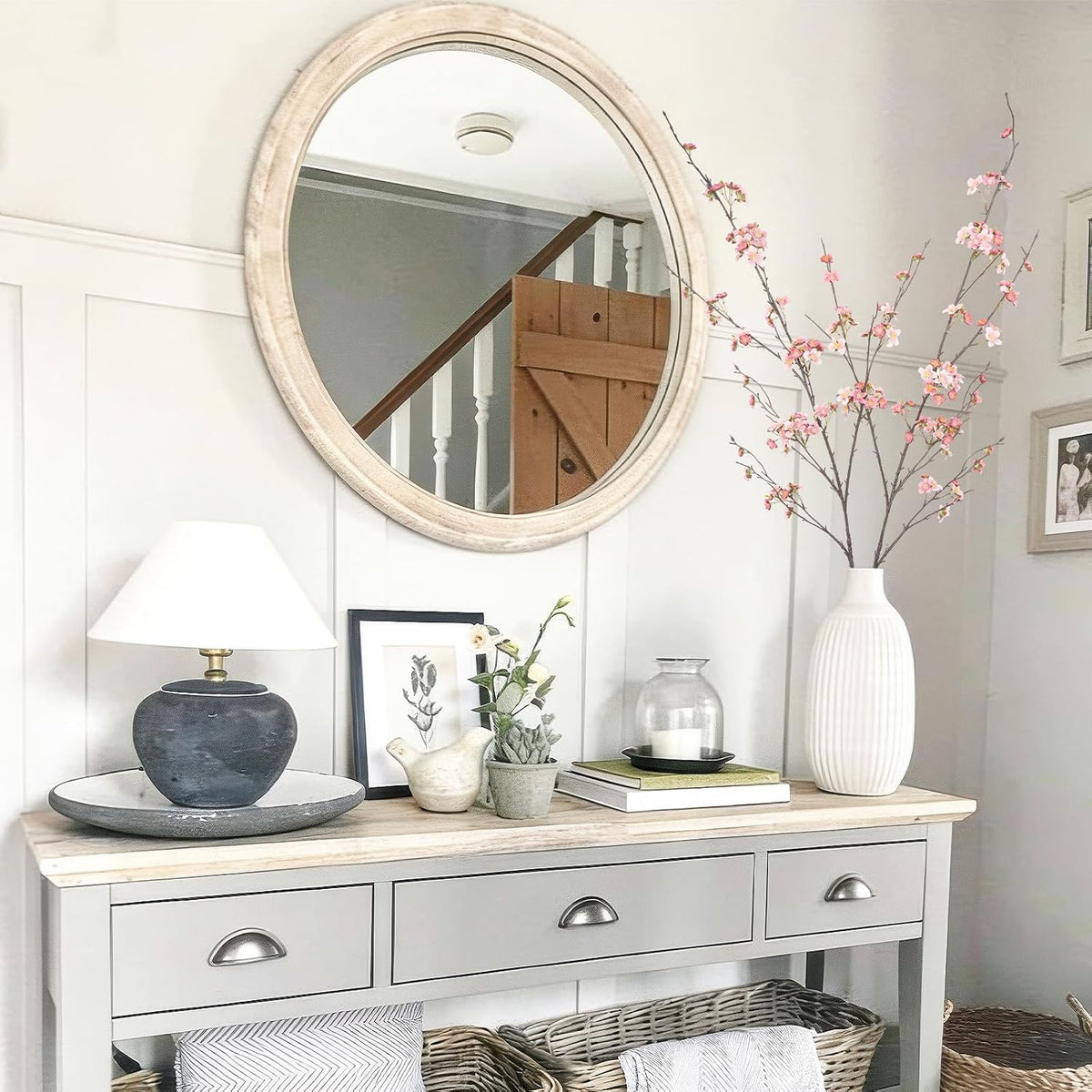 2Pcs Cherry Blossom Branches Long Stems Fake Flowers for Spring Indoor Home Decor 52" Faux Artificial Cherry Flowers for Tall Vase Wedding Office Party Centerpieces Bedroom Decor Champagne Pink