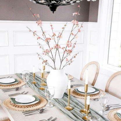 2Pcs Cherry Blossom Branches Long Stems Fake Flowers for Spring Indoor Home Decor 52" Faux Artificial Cherry Flowers for Tall Vase Wedding Office Party Centerpieces Bedroom Decor Champagne Pink