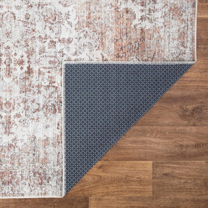 Washable Non-Slip 5' x 7' Rug - Ivory/Blush Traditional Area Rug for Living Room, Bedroom, Dining Room, and Kitchen - Exact Size: 5' x 7'