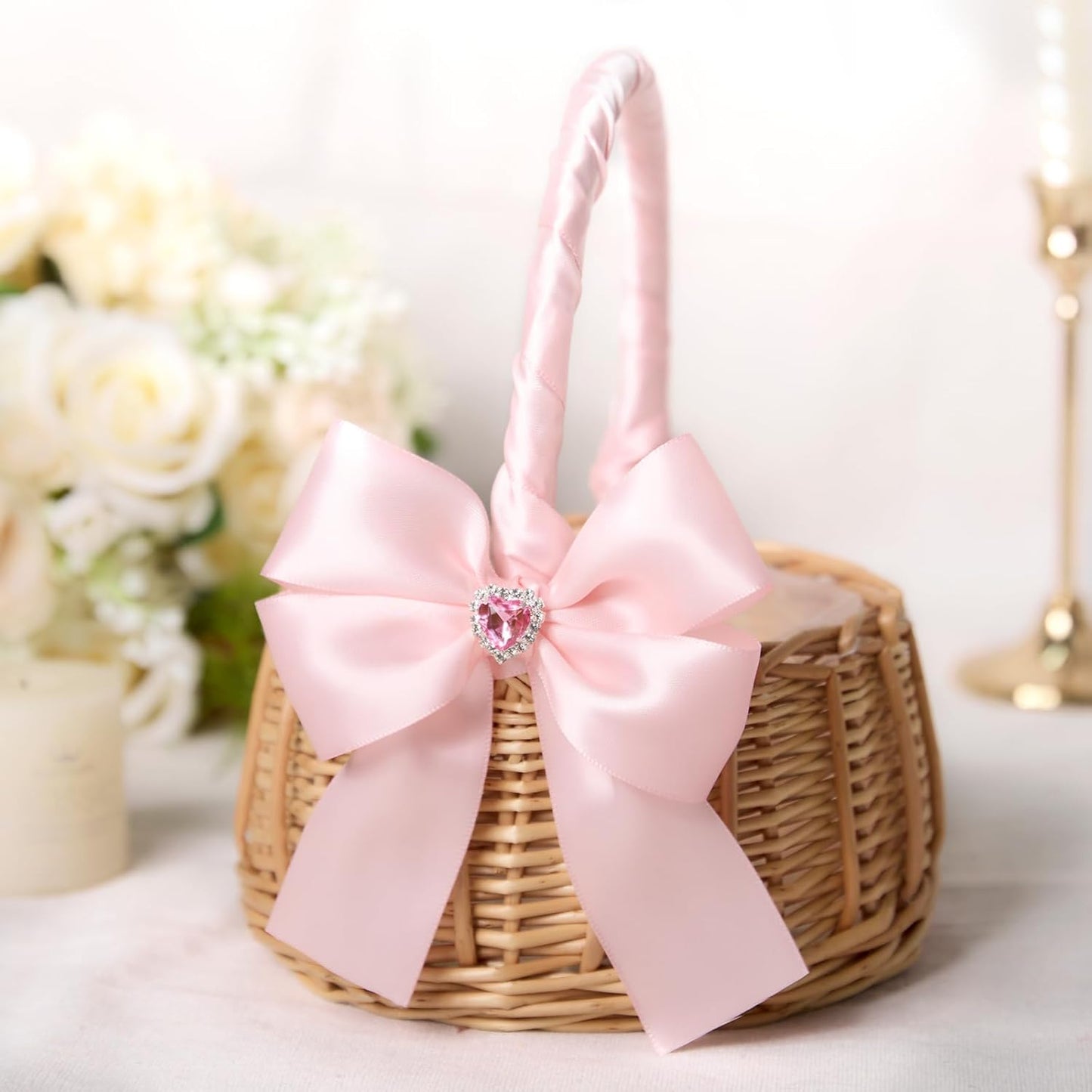 Double Faced Light Pink Satin Ribbon, 1-1/2 Inches, 50 Yards | For Bows, Flower Bouquets, Gift Wrapping, Wedding, DIY Crafts