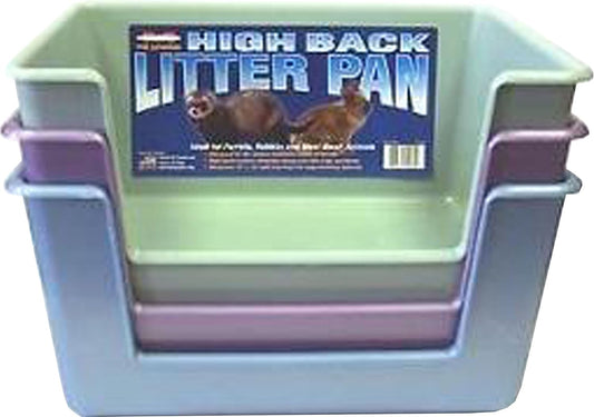 Marshall High Back Litter Pan for Ferrets – 12" x 14" – Durable, Easy-to-Clean Design with Mess-Reducing Back Wall – Ideal for Small Animal Cages – Assorted Colors