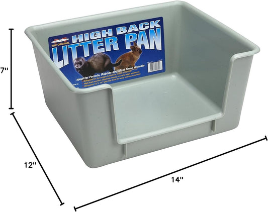Marshall High Back Litter Pan for Ferrets – 12" x 14" – Durable, Easy-to-Clean Design with Mess-Reducing Back Wall – Ideal for Small Animal Cages – Assorted Colors