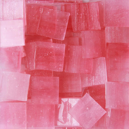 Mosaic Tiles - Glass Square Bulk Mosaic Tile Assortment - 1.5x1.5 cm Mixed Colors Glass Tile - 130pcs/200g Craft and Backsplash Tile (Peach Pink)