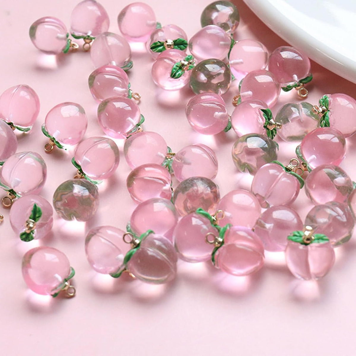 Cute Fruit Resin Charms Pendants Mini Fruit Dangle Earring Charms Crystal Keychain Bracelet Necklace Pendants Lovely Hang Ornament for Jewelry Making DIY Crafts