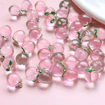 Cute Fruit Resin Charms Pendants Mini Fruit Dangle Earring Charms Crystal Keychain Bracelet Necklace Pendants Lovely Hang Ornament for Jewelry Making DIY Crafts