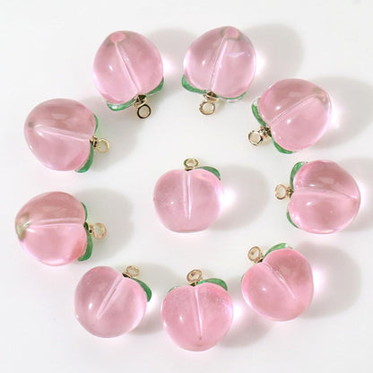 Cute Fruit Resin Charms Pendants Mini Fruit Dangle Earring Charms Crystal Keychain Bracelet Necklace Pendants Lovely Hang Ornament for Jewelry Making DIY Crafts