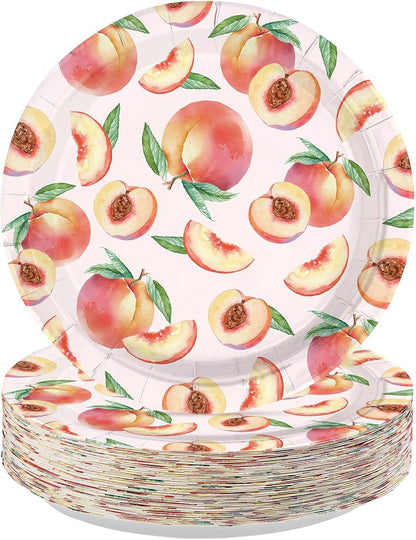50Pcs Peach Paper Plates 10 Inch Large Heavy Duty Plates