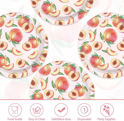 50Pcs Peach Paper Plates 10 Inch Large Heavy Duty Plates
