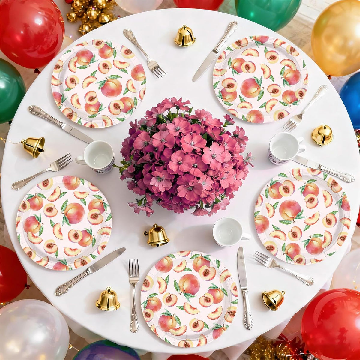 50Pcs Peach Paper Plates 10 Inch Large Heavy Duty Plates