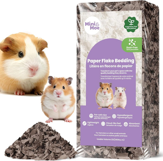 mini&moe Guinea Pigs Bedding Hamster Bedding: Moisture Absorbent and Dust-Free Natural Paper Small Pet Bedding - for Guinea Pigs, Hamsters, and Rabbits, 12 Liters