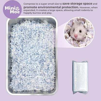 mini&moe Guinea Pigs Bedding Hamster Bedding: Moisture Absorbent and Dust-Free Natural Paper Small Pet Bedding - for Guinea Pigs, Hamsters, and Rabbits, 12 Liters