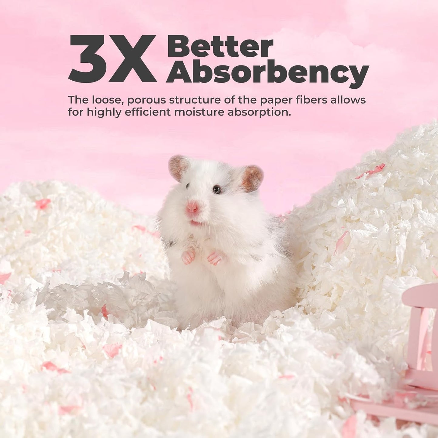 mini&moe Guinea Pigs Bedding Hamster Bedding: Moisture Absorbent and Dust-Free Natural Paper Small Pet Bedding - for Guinea Pigs, Hamsters, and Rabbits, 12 Liters