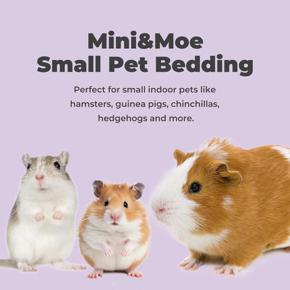 mini&moe Guinea Pigs Bedding Hamster Bedding: Moisture Absorbent and Dust-Free Natural Paper Small Pet Bedding - for Guinea Pigs, Hamsters, and Rabbits, 12 Liters