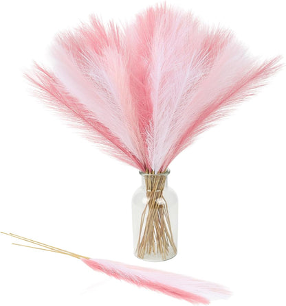 30pcs Pampas Grass Decor,21" Artificial Pompous Grass Bulk,Small Vase Filler Pompas Grass for Home Wedding Living Room Wall Party Decoration (White,Dark Pink,Light Pink, 21 Inch 30 Pcs)