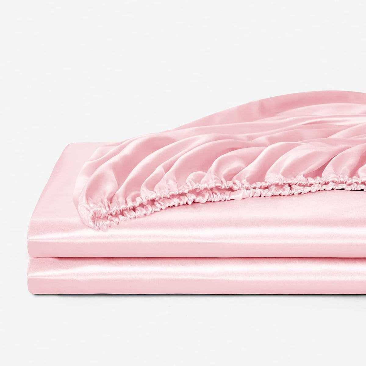 Satin Fitted Sheet Only Queen, Silky Bottom Sheets, Pink