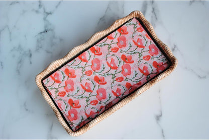 Poppy Napkins Paper 45ct (Bleed-Free Ink) Spring Floral disposable hand towels for bathroom Pink Orange Poppies guest towels block print flowers Easter decorative dinner napkins for decoupage