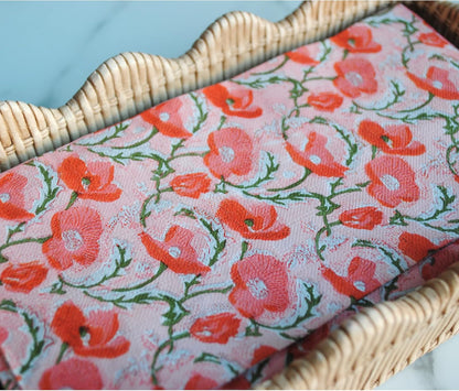 Poppy Napkins Paper 45ct (Bleed-Free Ink) Spring Floral disposable hand towels for bathroom Pink Orange Poppies guest towels block print flowers Easter decorative dinner napkins for decoupage