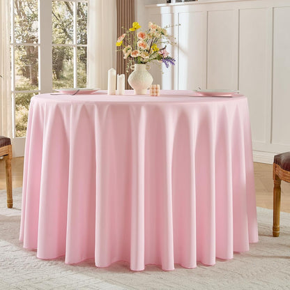 6 Pack Pink Round Tablecloths 120 Inch for Dining Tables