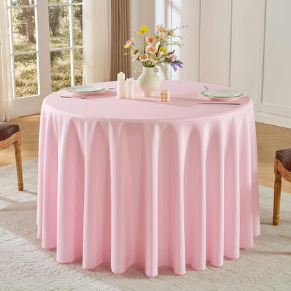 6 Pack Pink Round Tablecloths 120 Inch for Dining Tables